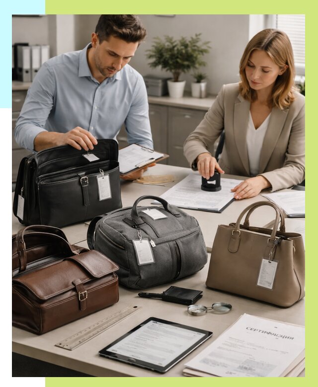 Сертификация сумок в Елабуге от 7596 руб. | Алешин-Лбг