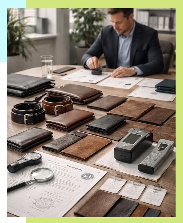 Сертификация кожаных изделий в Елабуге от 12154 р. | Алешин-Лбг