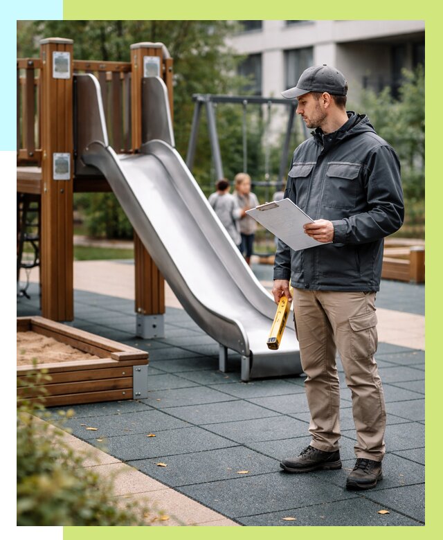 Сертификация детских площадок в Елабуге от 25320 р. | Алешин-Лбг