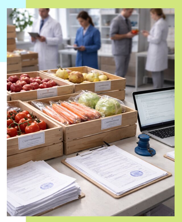 Сертификация овощей и фруктов в Елабуге от 8609 р. | Алешин-Лбг