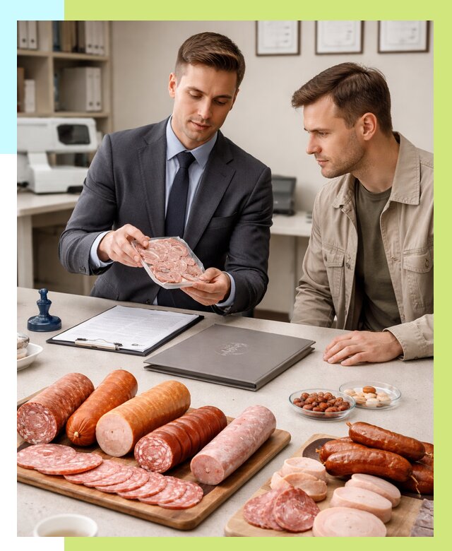 Сертификация колбасных изделий в Елабуге от 7596 р. | Алешин-Лбг