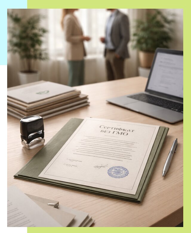 Сертификат без ГМО в Елабуге от 7596 р. оформить срочно Алешин-Лбг